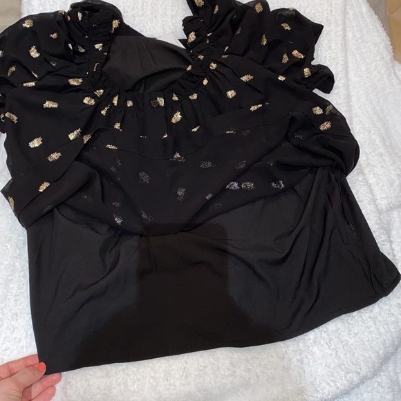 Black short sleeve blouse - Picture 6 of 9
